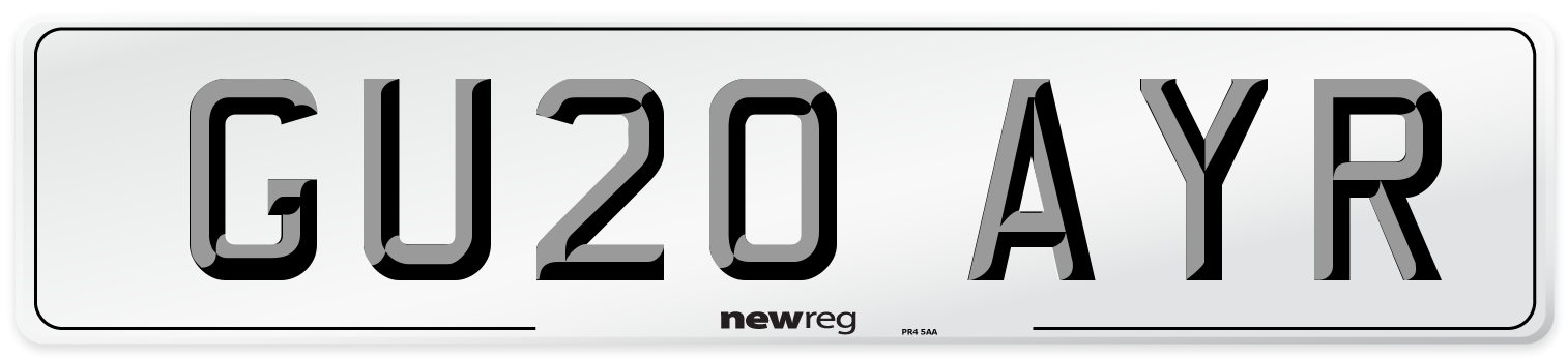 GU20 AYR Number Plate from New Reg